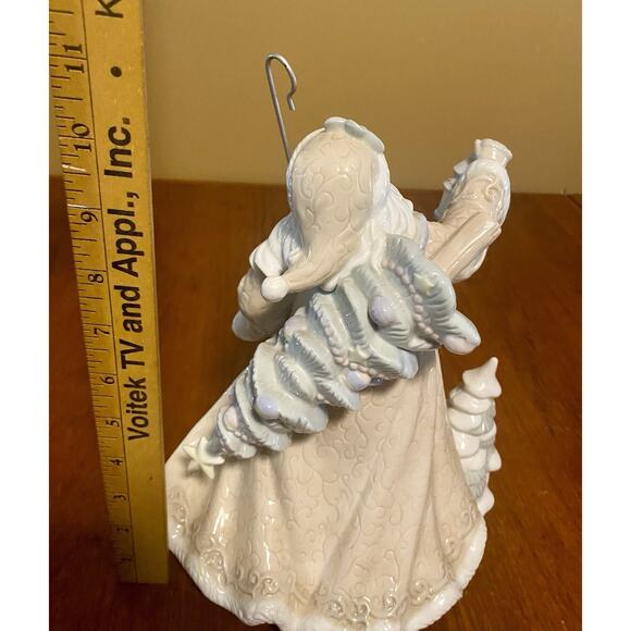 Vintage Porcelain Santa Claus Figurine Gold Trim 10.5” Tall Christmas Delights - Picture 4 of 6